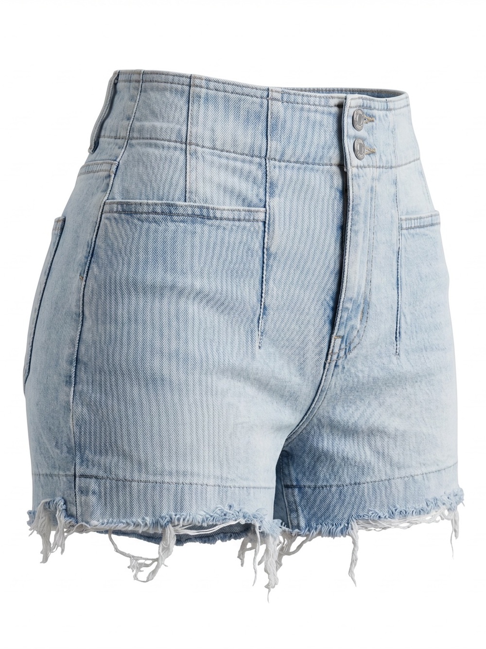 ☀️ m. jeans • Light Wash Distressed Denim Shorts with Unique Pockets • Womens 6